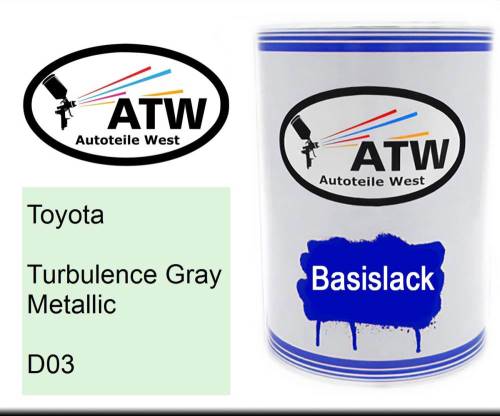 Toyota, Turbulence Gray Metallic, D03: 500ml Lackdose, von ATW Autoteile West.